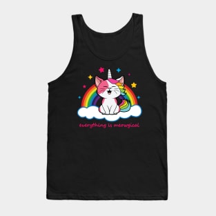 Cute Caticorn - Everything is Meowgical Tank Top